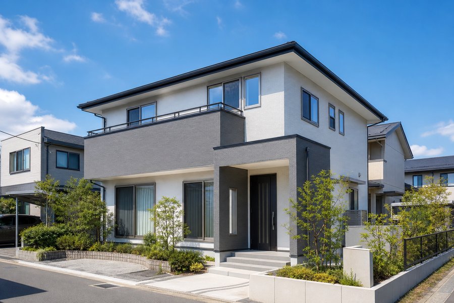 塗装を終えた住まい